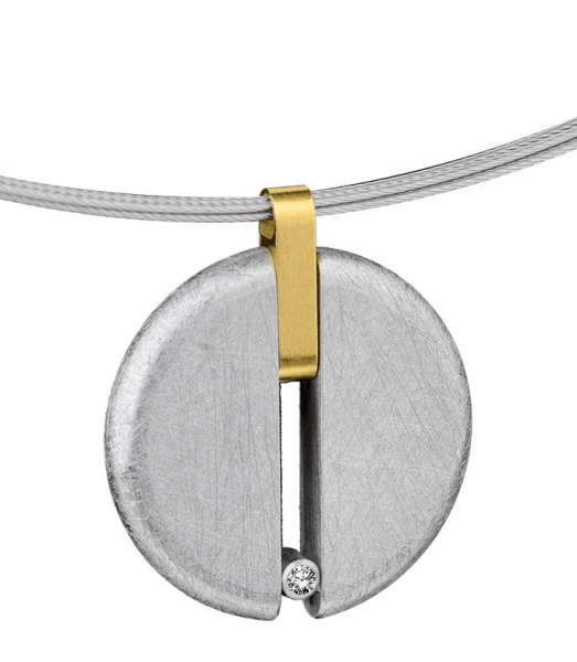 Ernstes Design, komplett Collier, Drahtseil 5-fach, Anhänger, AN1086, DS5C